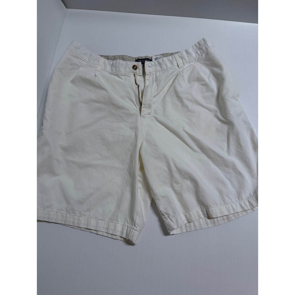 Saddlebred Mens White Cotton Twill Flat Front Shorts Size 38W Style 05931